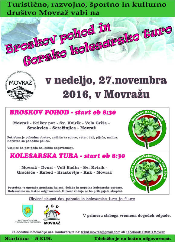 Broskov pohod in kolesarska tura