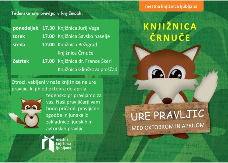 ODPOVEDANO Ura pravljic v Knjižnici Črnuče